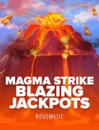 magma strike blazing jackpots game logo